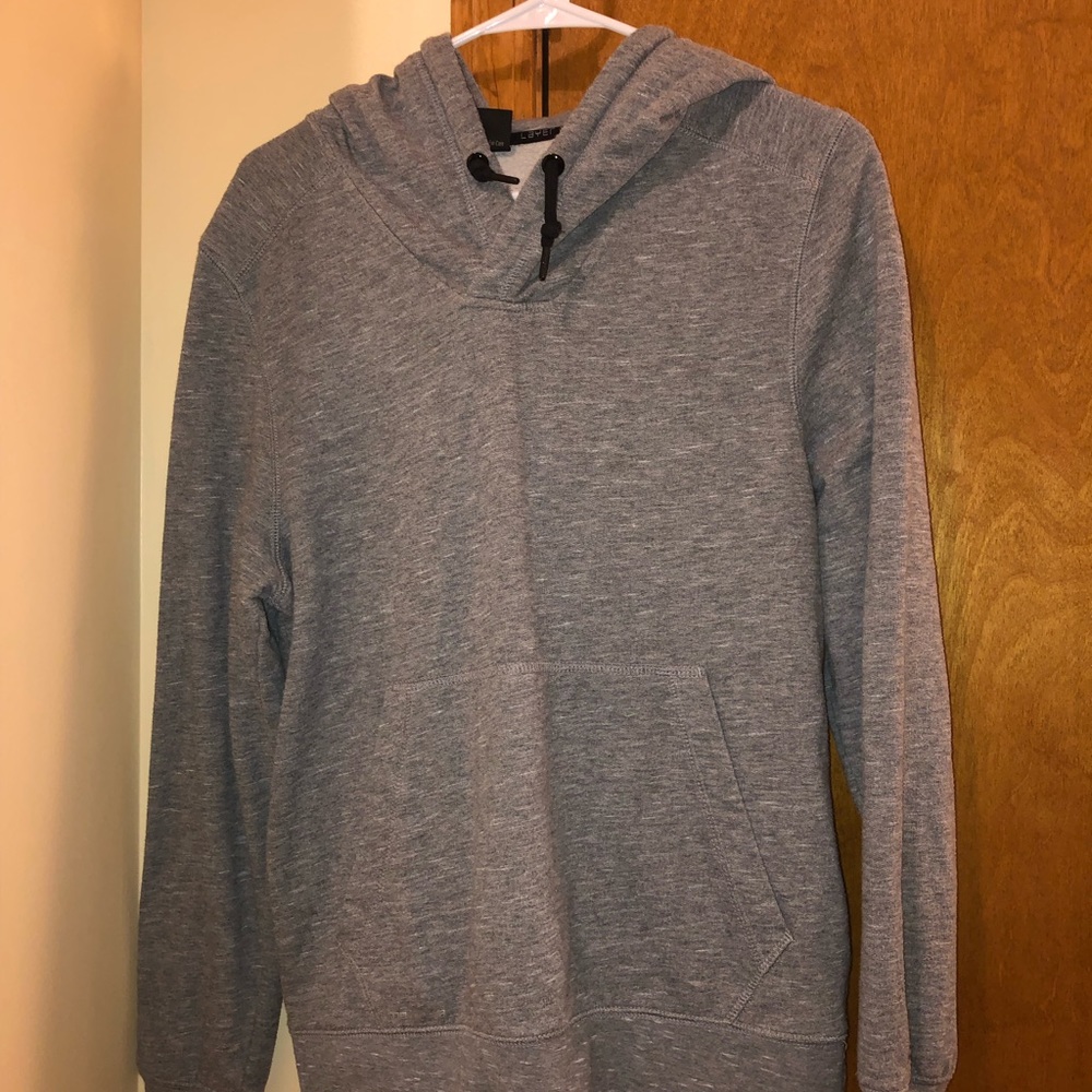 Gray hoodie.